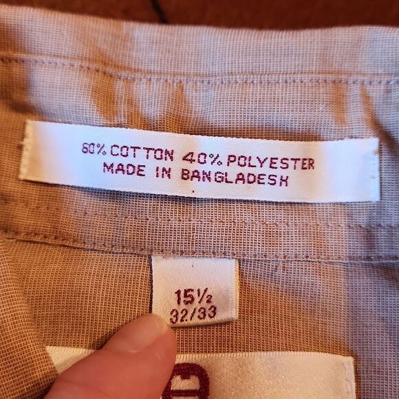 Etienne Aigner Long Sleeve Button Up Dress Shirt, Neck 15.5, Brown - Picture 6 of 8